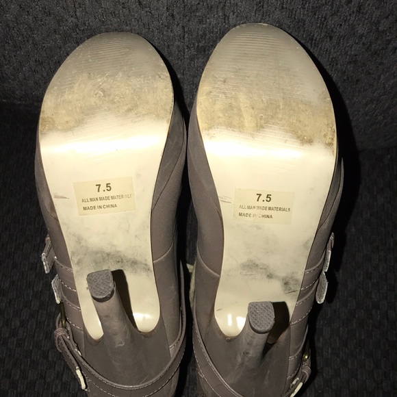 Just Fab Grey Buckled Booties - Picture 4 of 4